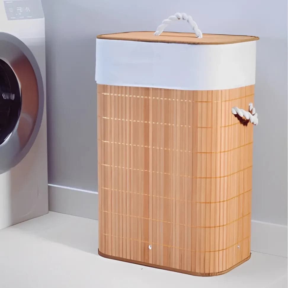 Cesto De Roupa Suja Grande 72 Litros - Linha Eco Bambu