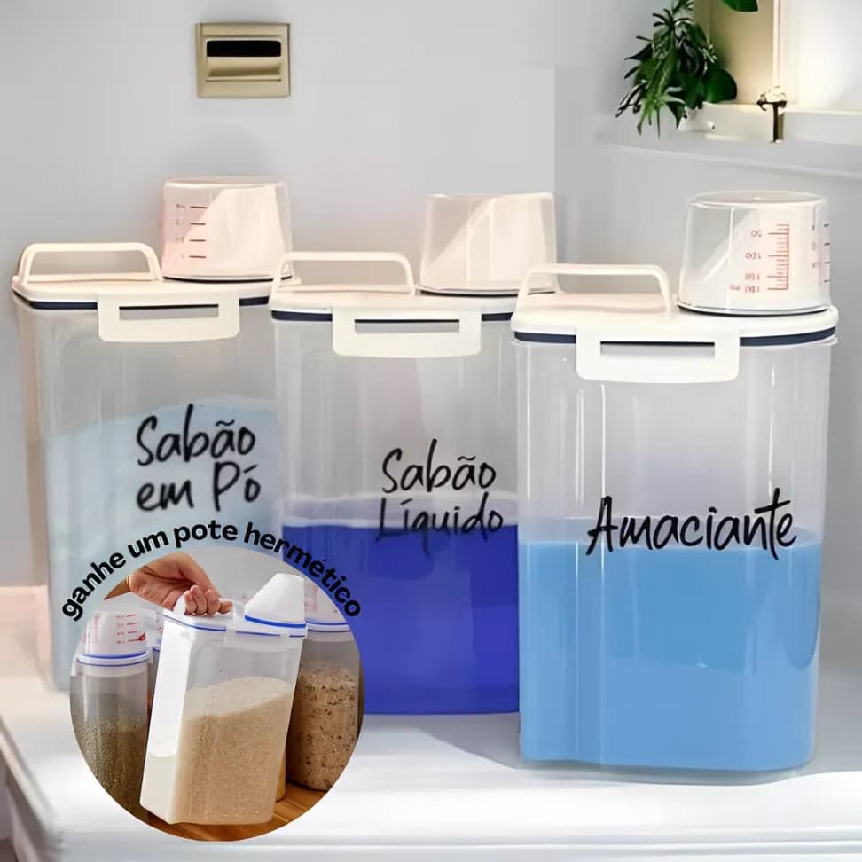 Compre 3 e Ganhe 1 Pote Hermético 2,5L - Kit Kantinho